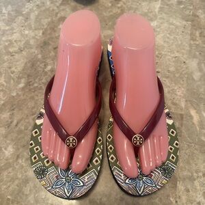 Tory Burch Purple Sandals with Intricate Design